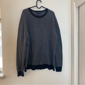 Banana Republic Men's Charcoal Gray Crewneck Sweater with Black Trim